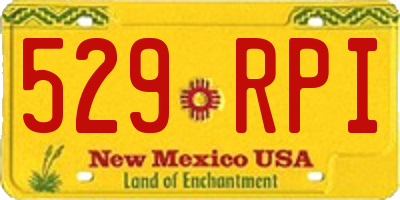 NM license plate 529RPI
