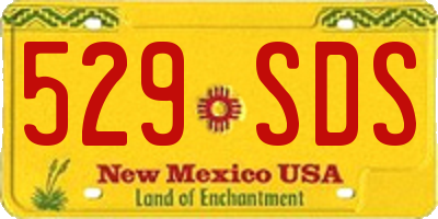 NM license plate 529SDS