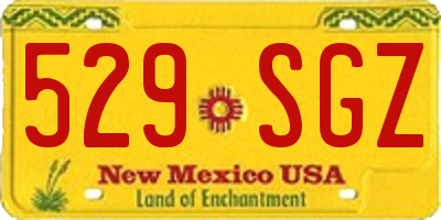 NM license plate 529SGZ