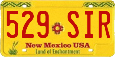 NM license plate 529SIR