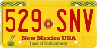 NM license plate 529SNV