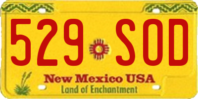 NM license plate 529SOD