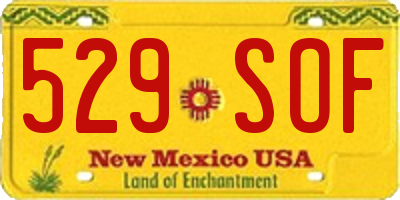 NM license plate 529SOF