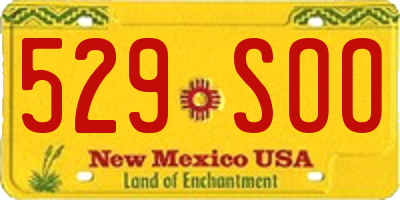 NM license plate 529SOO