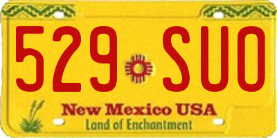 NM license plate 529SUO