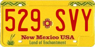 NM license plate 529SVY
