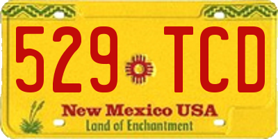NM license plate 529TCD
