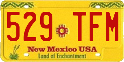 NM license plate 529TFM