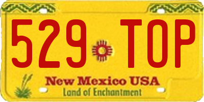 NM license plate 529TOP