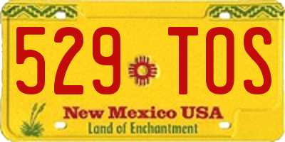 NM license plate 529TOS