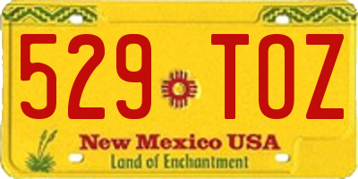 NM license plate 529TOZ