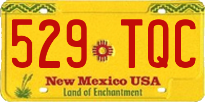 NM license plate 529TQC
