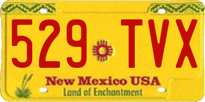 NM license plate 529TVX