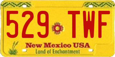NM license plate 529TWF