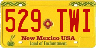 NM license plate 529TWI
