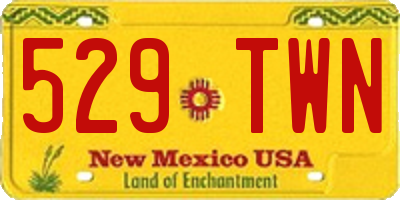 NM license plate 529TWN