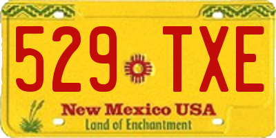 NM license plate 529TXE