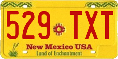 NM license plate 529TXT
