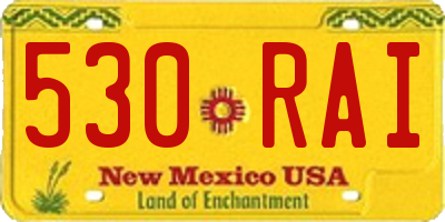 NM license plate 530RAI