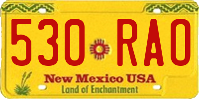 NM license plate 530RAO