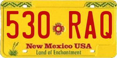 NM license plate 530RAQ