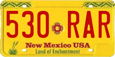 NM license plate 530RAR