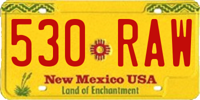 NM license plate 530RAW