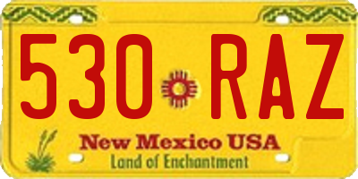 NM license plate 530RAZ
