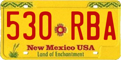 NM license plate 530RBA