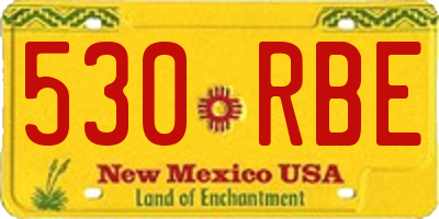 NM license plate 530RBE