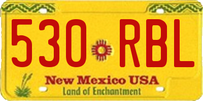 NM license plate 530RBL