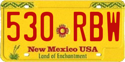NM license plate 530RBW