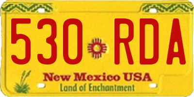 NM license plate 530RDA