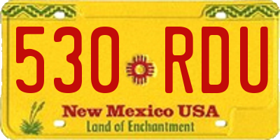 NM license plate 530RDU