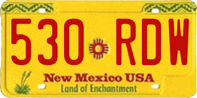 NM license plate 530RDW
