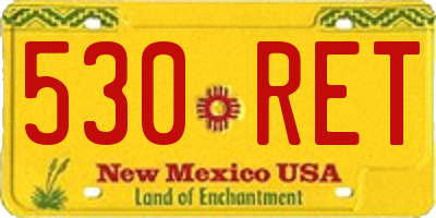 NM license plate 530RET