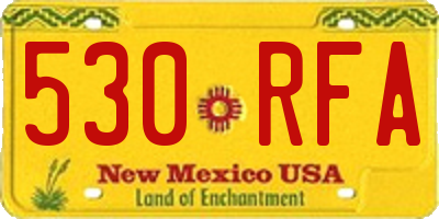 NM license plate 530RFA