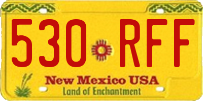 NM license plate 530RFF