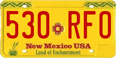 NM license plate 530RFO