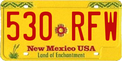 NM license plate 530RFW