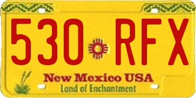 NM license plate 530RFX