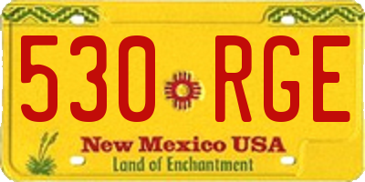 NM license plate 530RGE