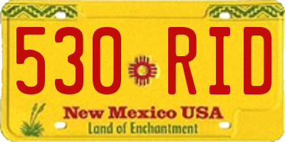 NM license plate 530RID