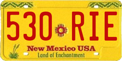 NM license plate 530RIE
