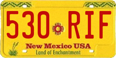 NM license plate 530RIF