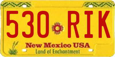 NM license plate 530RIK