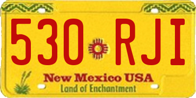 NM license plate 530RJI