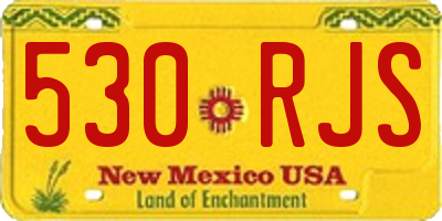 NM license plate 530RJS