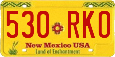 NM license plate 530RKO