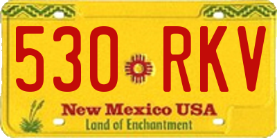 NM license plate 530RKV